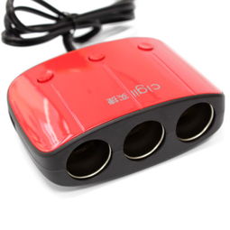 实捷车载一分三点烟器扩展 双USB万能充电器，便捷电源解决方案